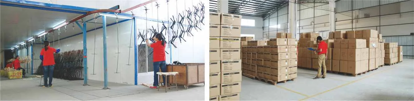 Finishing and packing areas